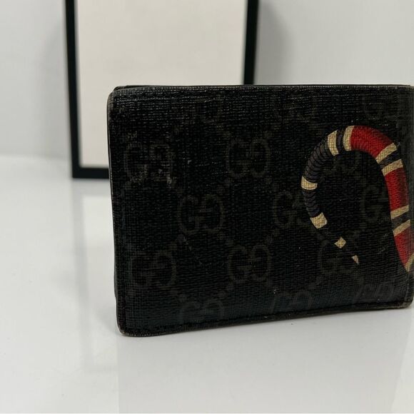 Mens Gucci Wallet Bifold GG Supreme Kingsnake Print (Pre-Owned / Used) - Picture 3 of 10